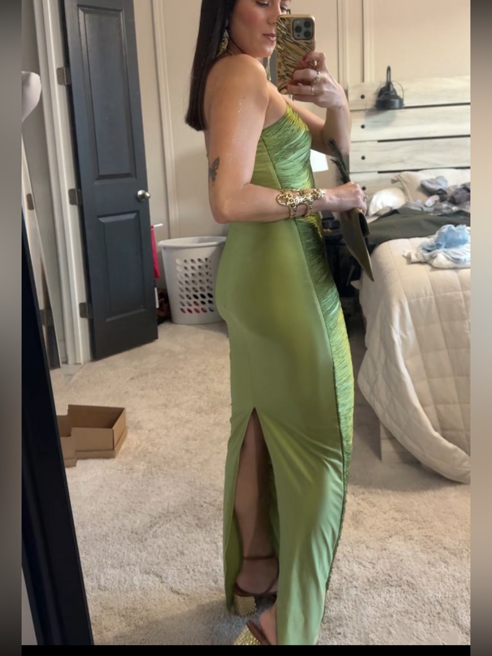 Hauture Olive Green Tassel Maxi Dress - Picture 8 of 8